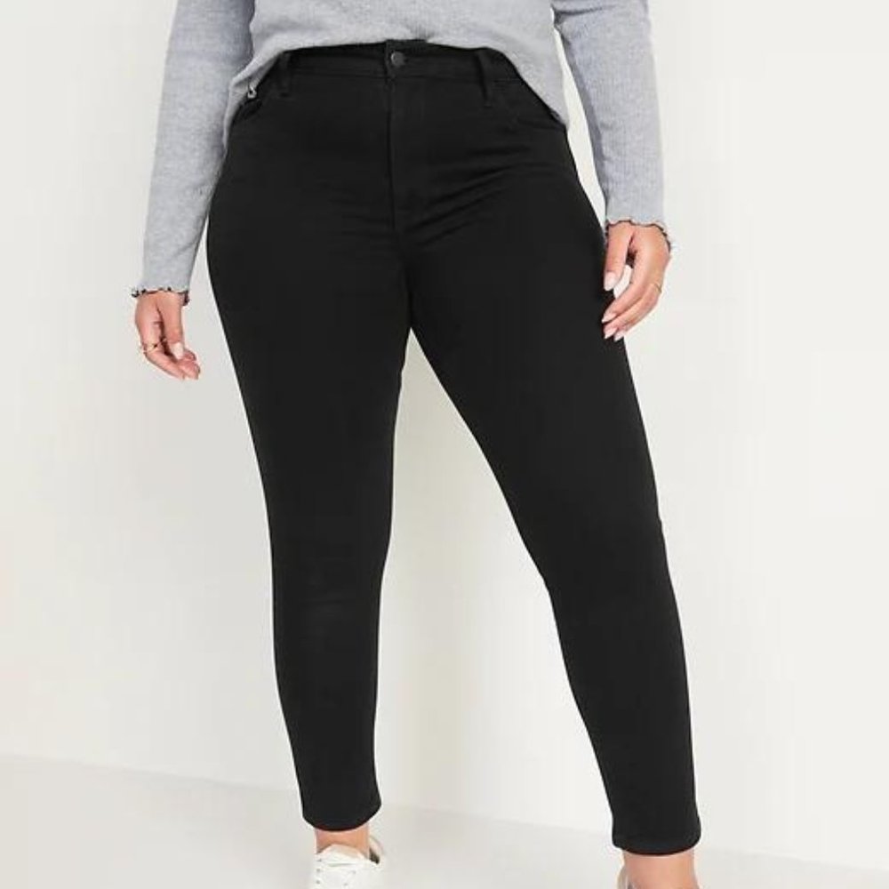New Old Navy High-Waisted Wow Black-Wash Super-Skinny Ankle Jeans for Women - Picture 4 of 5